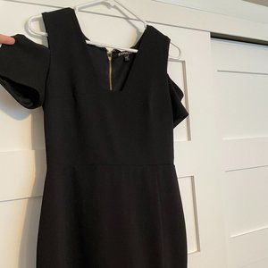 Cold shoulder black dress